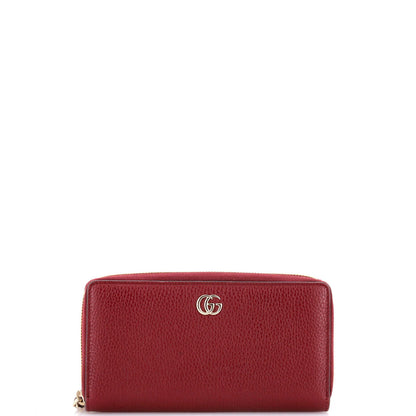 Gucci Gg Marmont Bamboo Zip Around Wallet Leather