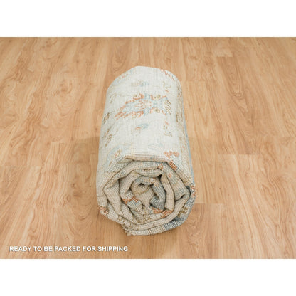 8'1"X10' Light Cream Oushak Design Pure Wool Hand Knotted Oriental Rug