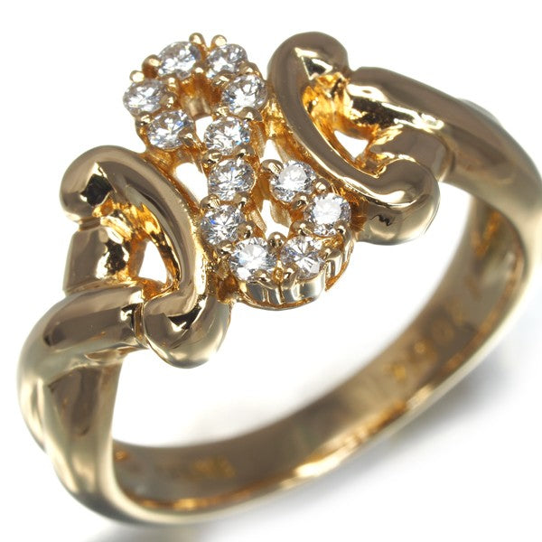 Celine Ring Diamond 0.21Ct Us6.5 18K 750 Yellow Gold