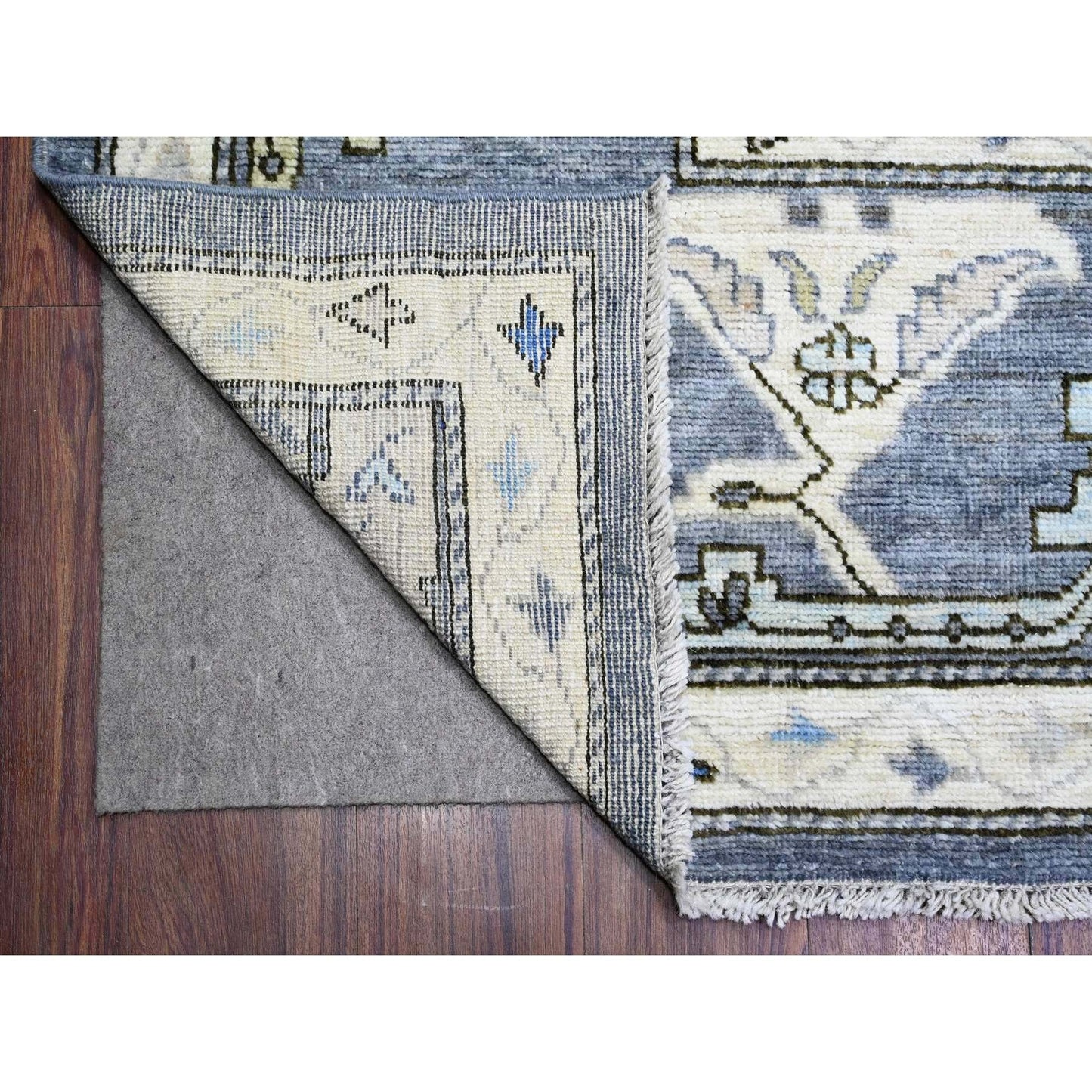 10'X14' Gray Afghan Angora Oushak Hand Knotted Pure Wool Oriental Rug