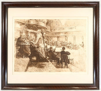 Ferdinand Schmutzer 1926 Original Etching -Wiener Philharmoniker Austrian Signed