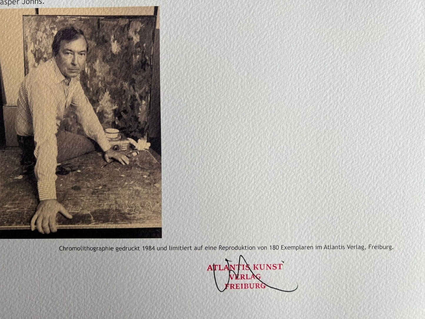 Jasper Johns Lithograph Coa Signed In Pen Numbered In Pencil Limited