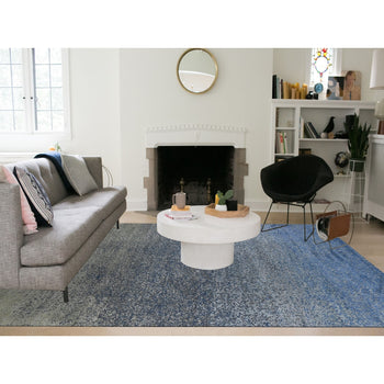 9'X12' Pure Silk And Wool Dissipating Design Hand Knotted Rug