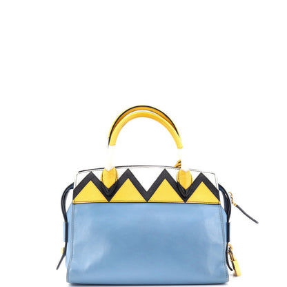 Prada Esplanade Tote City Calf And Greca Saffiano Medium