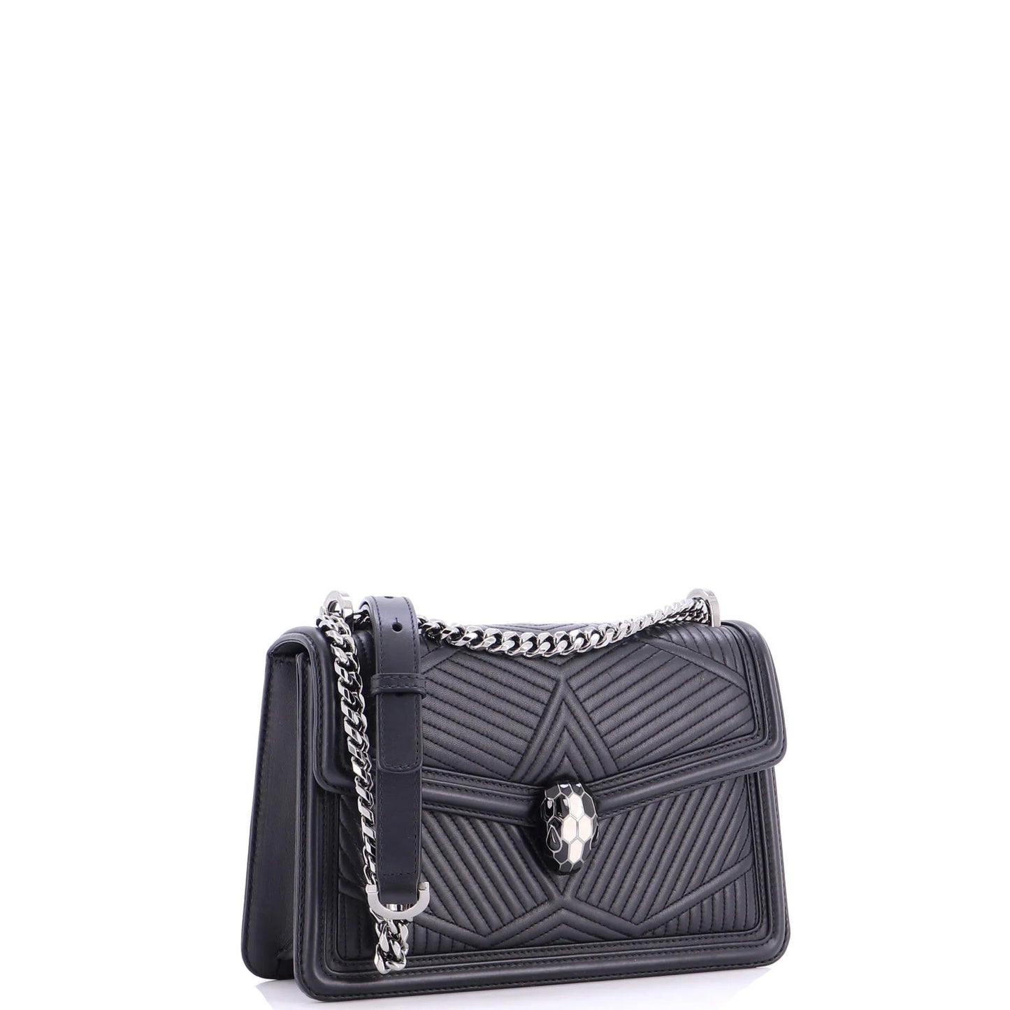 Bvlgari Serpenti Diamond Blast Shoulder Bag Quilted Leather Small