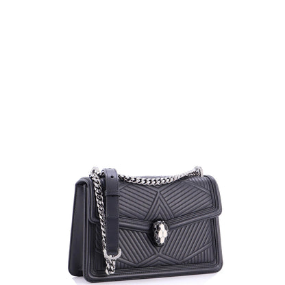 Bvlgari Serpenti Diamond Blast Shoulder Bag Quilted Leather Small