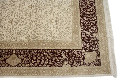 7X10 Ft Hand-Knotted Wool & Silk Oriental Rug 400