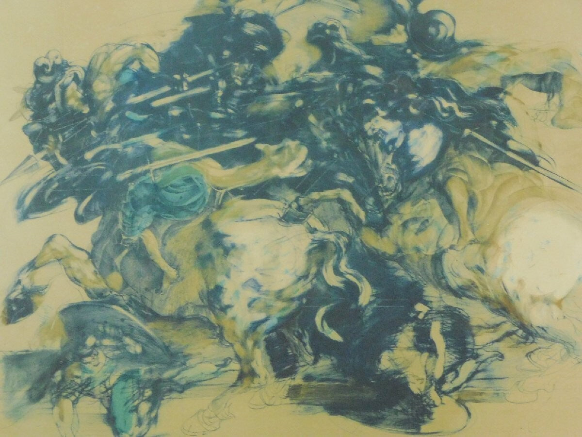 Claude Weisbuch "Cavalry" Lithograph Framed Large Edition Ea Signed Framed