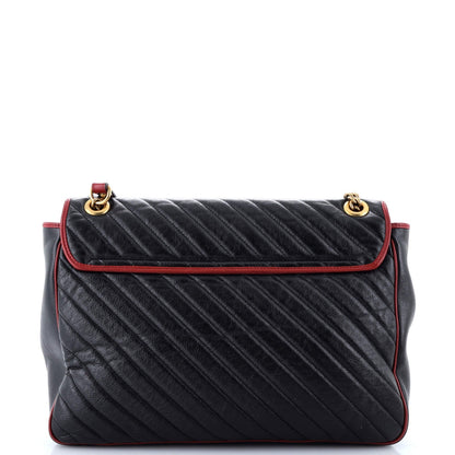 Gucci Gg Marmont Flap Bag Diagonal Quilted Leather Large