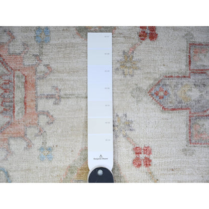 8'X9'9" Porcelain White Wool Hand Knotted Finer Peshawar Oriental Rug