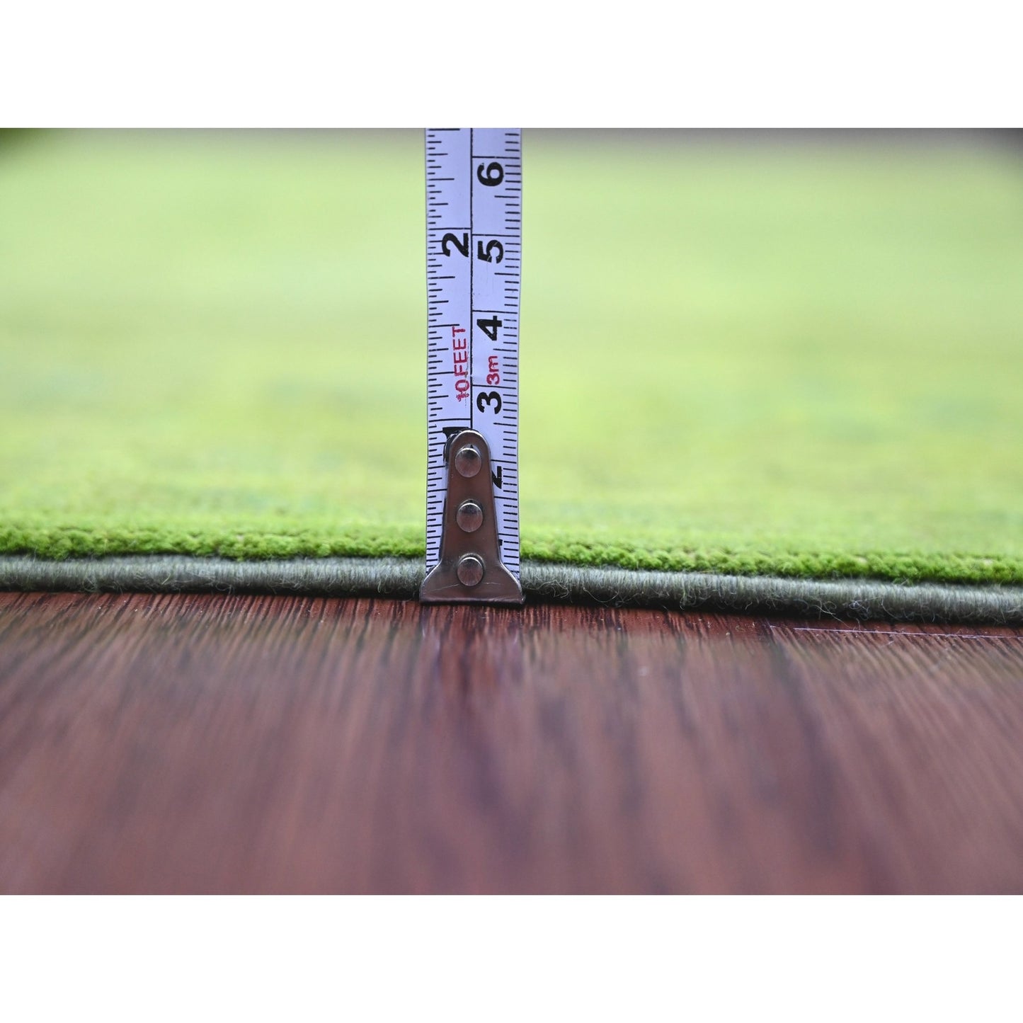 4'10"X6'9" Green Overdyed Kazak Tribal Design Pure Wool Hand Knotted Rug