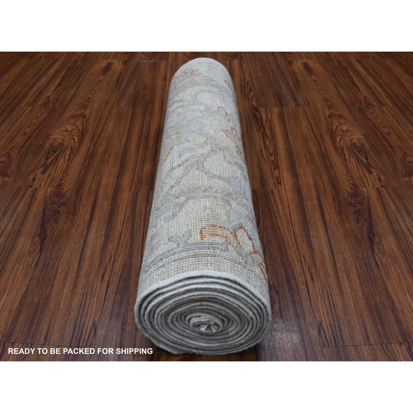 2'8"X15'8" Hand Knotted Ivory Angora Oushak Pure Wool Xl Runner Rug