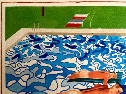 David Hockney " California " Lithograph Coa Numbered 180 Copies Stamp