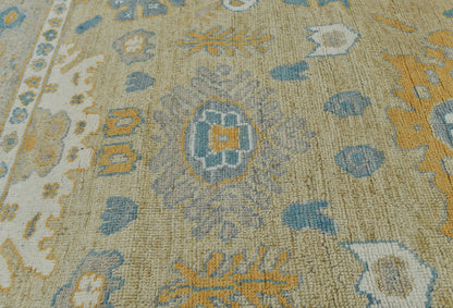 Oushak Pakistan Oriental Rug Muted Colors Floral