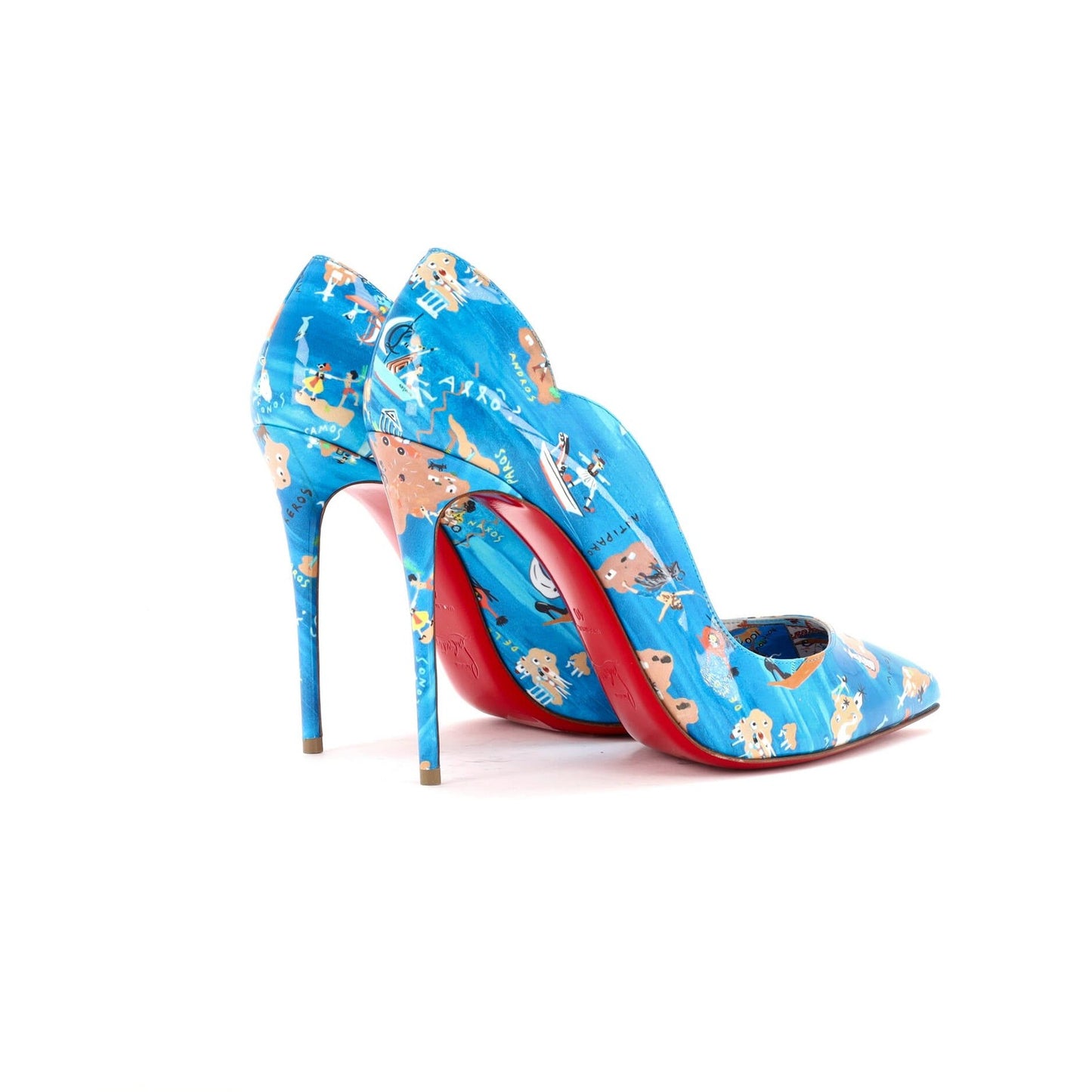 Christian Louboutin Women'S Hot Chick Pumps Printed Patent 100