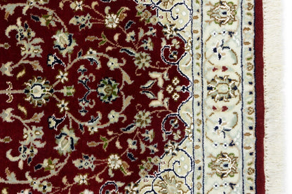 Handmade Indo-Nain Oriental Rug Classic Red