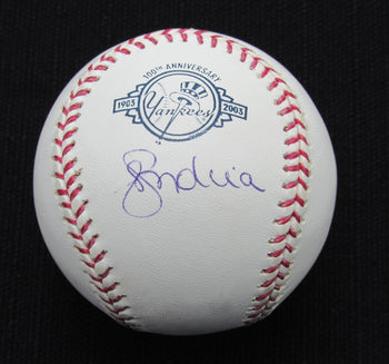 Jose Molina Signed/Auto Yankees 100Th Oml Baseball Jsa  186764