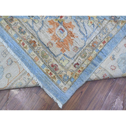 12'1"X14'6" Blue Fine Aryana Peshawar Heris Design Xl Oriental Rug