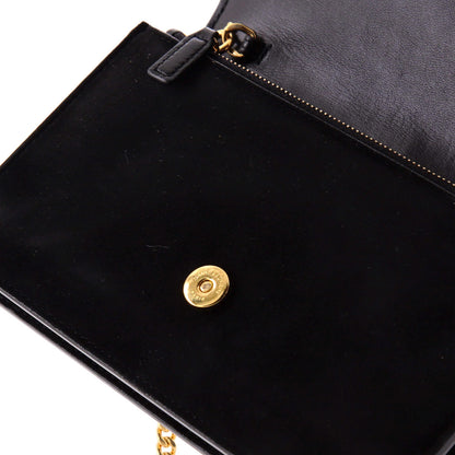 Saint Laurent Classic Monogram Tassel Chain Wallet Embellished Suede
