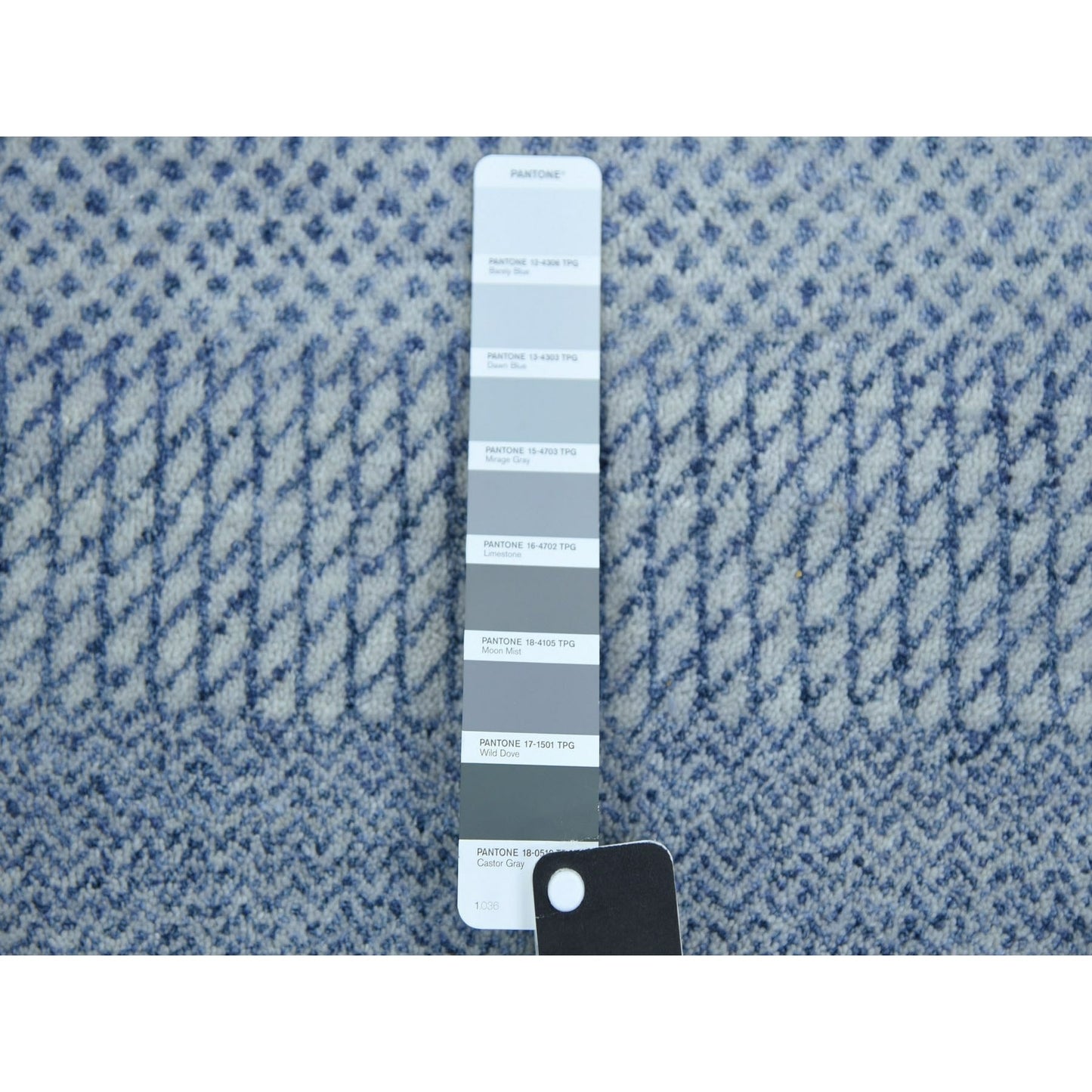 2'6"X10' Blue Hand Knotted Modern Grass Design Wool And Silk Runner Rug