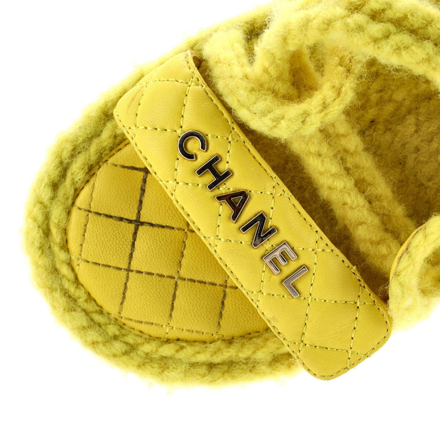 Chanel Women'S Cord Dad Sandals Quilted Leather