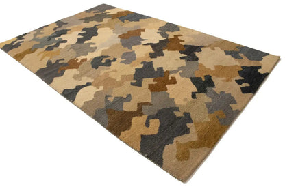 Indo-Gabbeh Modern Multicolor Abstract Rug