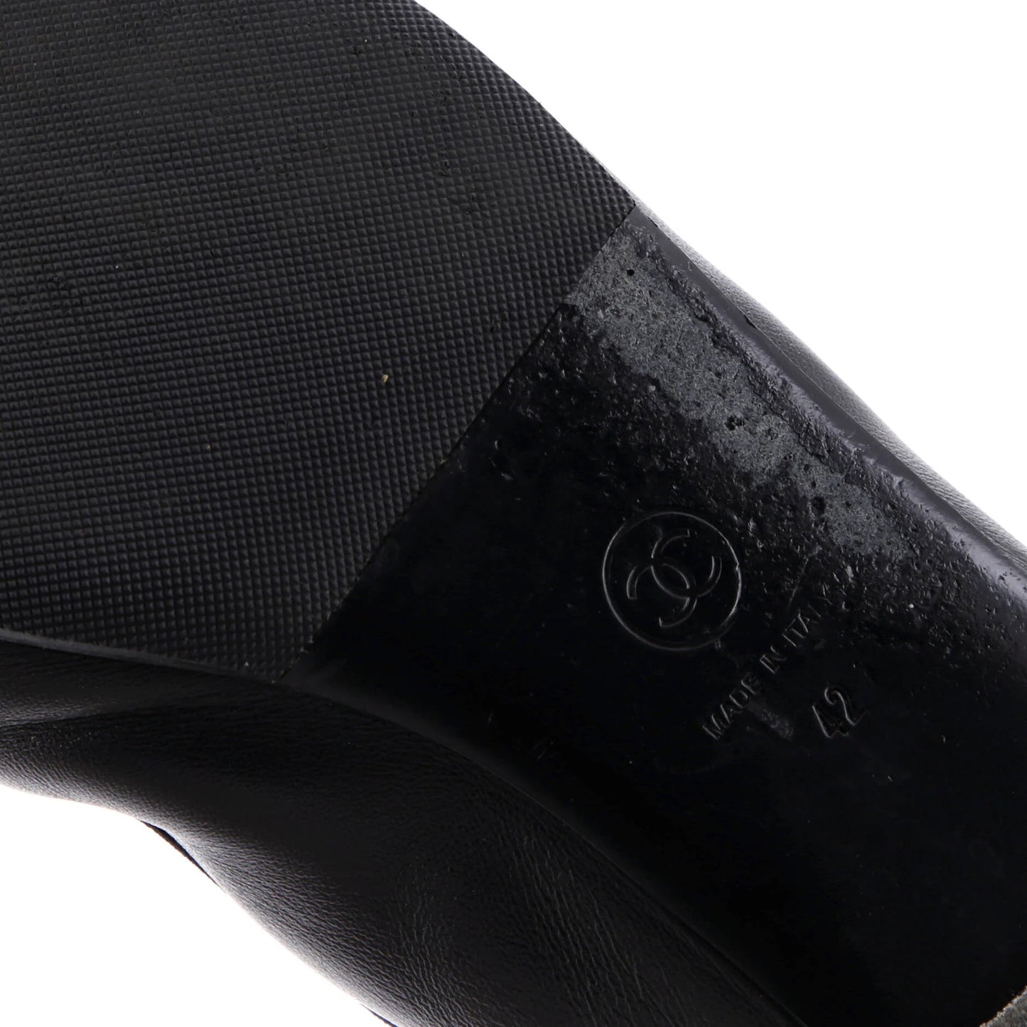 Chanel Women'S Cc Mary Jane Flats Embroidered Leather