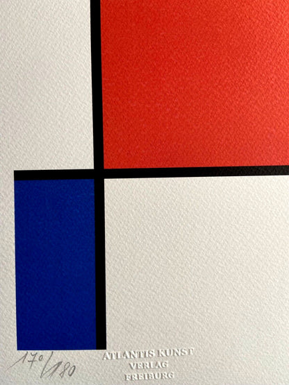 Piet Mondrian Lithograph Coa Signed Stamped