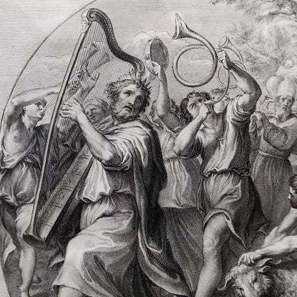 Jakob Frey After Domenichino 18Thc Engraving "Davids Victory" Antique Baroque P