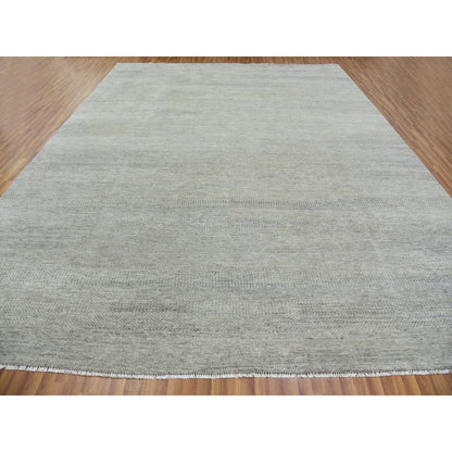 11'10"X15'4" Templeton Gray Undyed Wool Hand Knotted Grass Oversized Rug