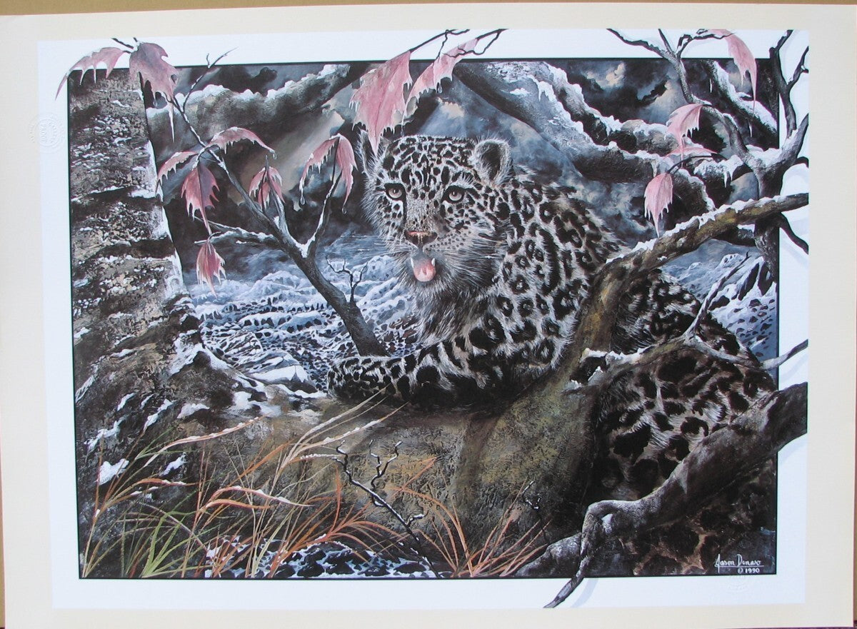 Anthony Jason Denaro Original Lithograph Print "Leopard' Unframed