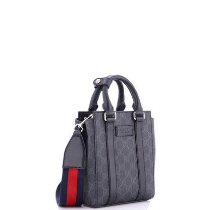 Gucci Convertible Web Open Tote Gg Coated Canvas Mini