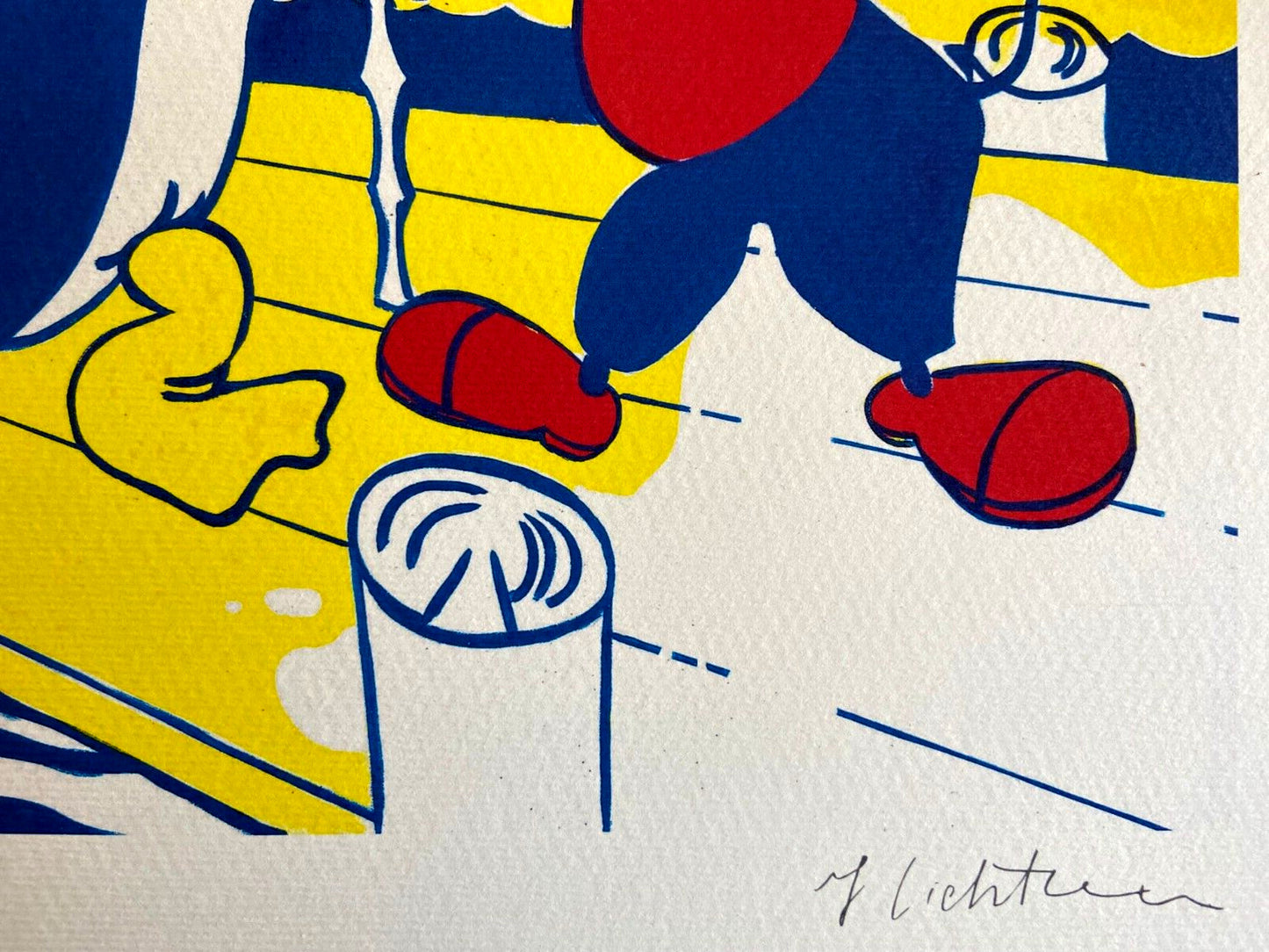 Roy Lichtenstein Lithograph Coa Signed Numbered Crayon Stamp -Kaws