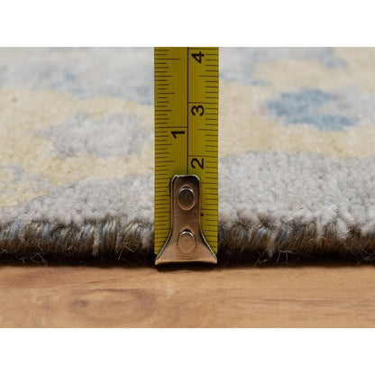 Rug 2'x3'1" Beige Broken Pattern with Oushak Design Hand Knotted Mat Wool