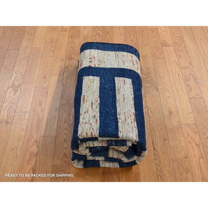 5'7"X8' Brown Pure Wool, Peshawar Gabbeh Hand Knotted On Clearance Rug