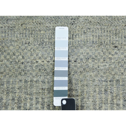 11'10"X15'4" Templeton Gray Undyed Wool Hand Knotted Grass Oversized Rug