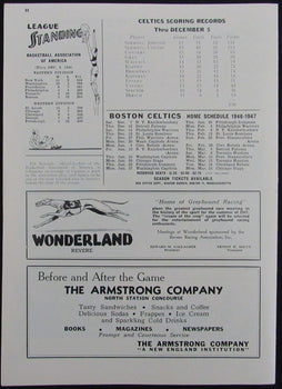 Vintage 1946 Boston Celtics Vs. New York