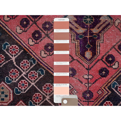 3'1'X9' Red Ovedyed Vintage Zoroastrian Hand Knotted Pure Wool Runner Rug