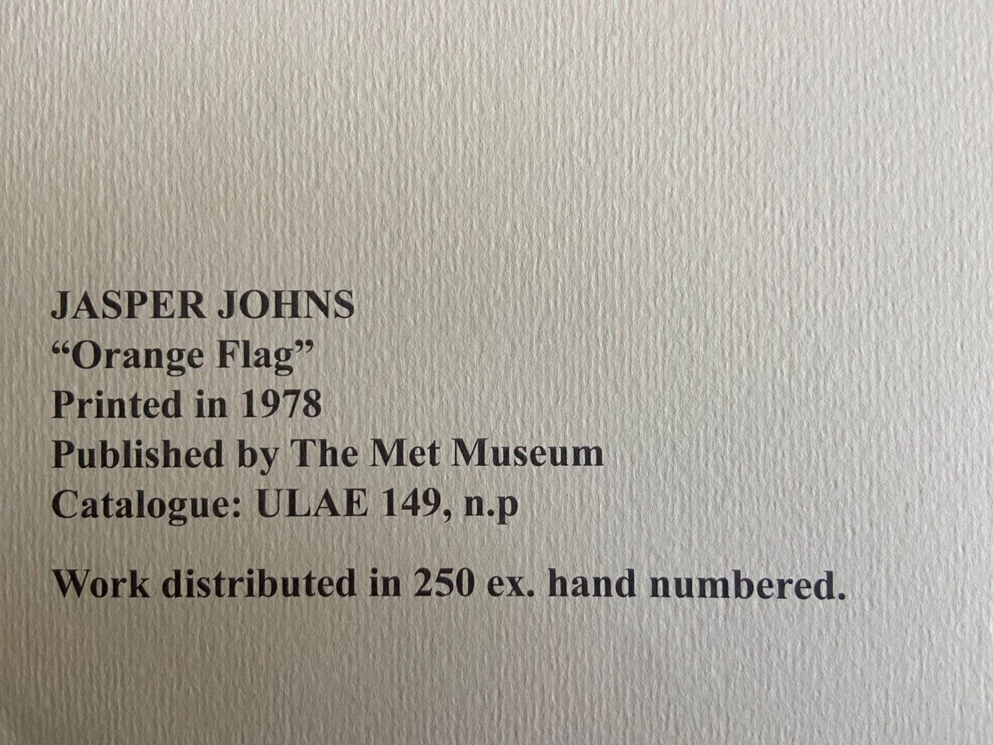 Jasper Johns Lithograph Met Museum Coa Numbered Crayon Signed Op