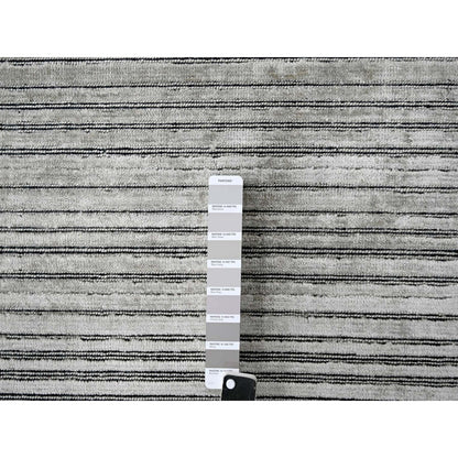 14'X16'2" Taupe Modern Textured Hand Loomed Wool And Silk Oversized Rug