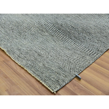 10'X10' Grandma Gray Undyed Modern Grass Hand Knotted Wool Oriental Rug