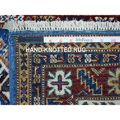 2'10"X37'2" Super Kazak Hand Knotted Soft Wool Faded Blue Xl Runner Rug
