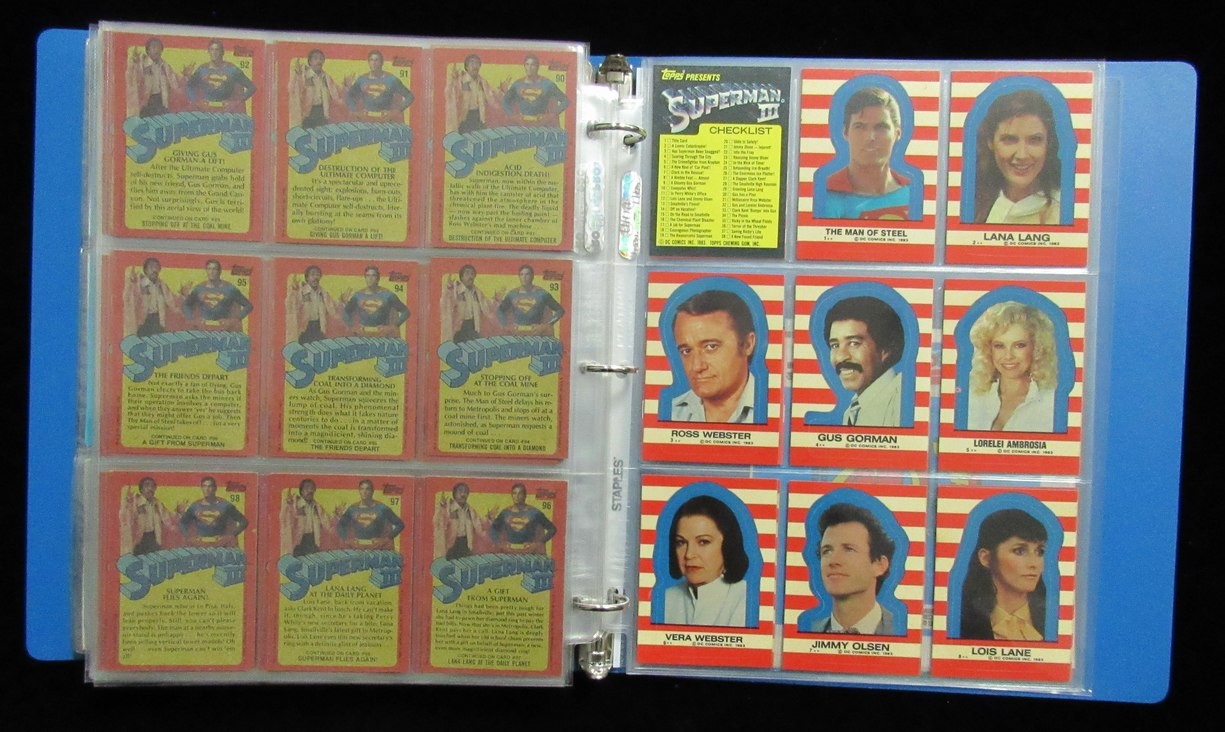 1978-83 Dc Comics Superman Movie Complete 352 Card Set With 72 Stickers 197524