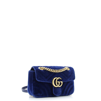 Gucci Gg Marmont Flap Bag Matelasse Velvet Mini