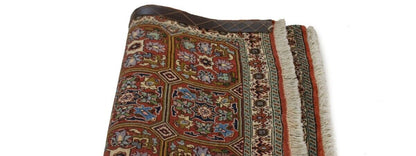 Rare Plush Burnt Orange Floral Wool Area Rug