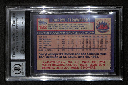 Darryl Strawberry Signed 1984 Topps Card Rc #182 Mets Beckett Gem Mint 10 201049
