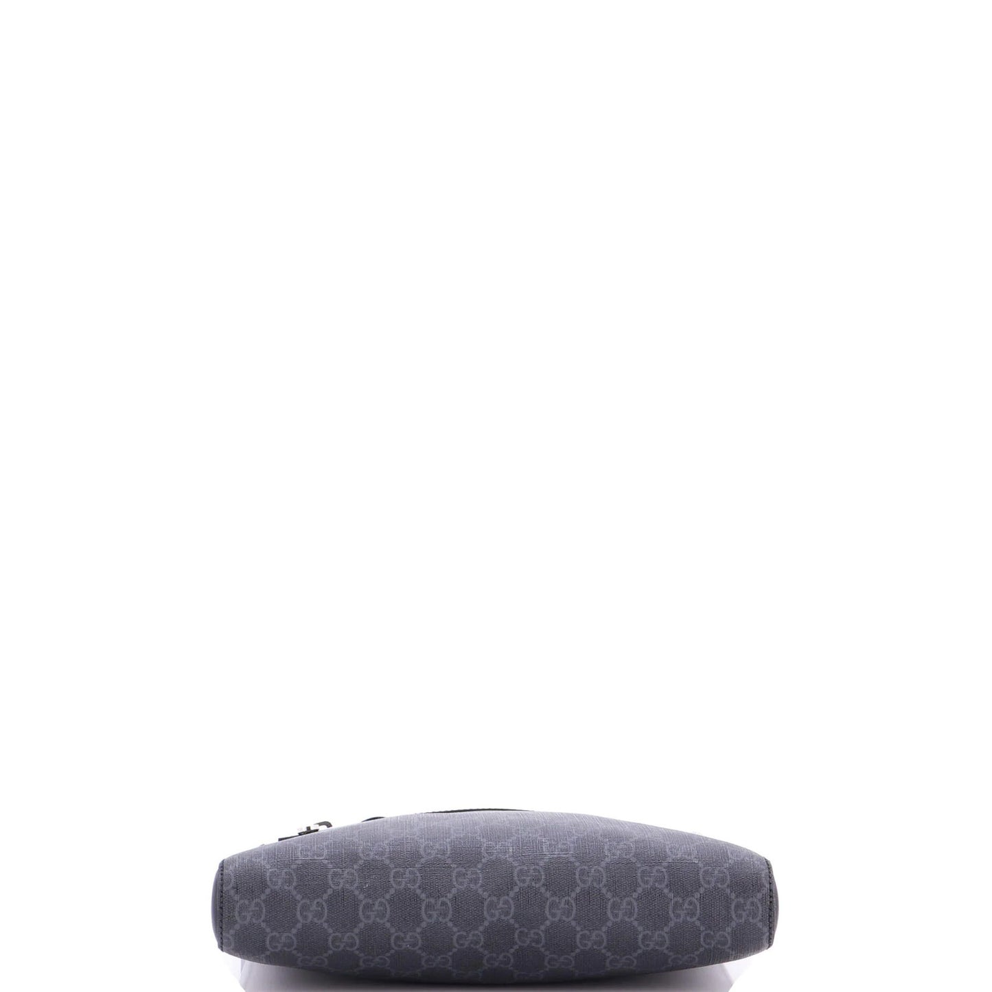 Gucci Web Strap Front Zip Messenger Bag Gg Coated Canvas Medium