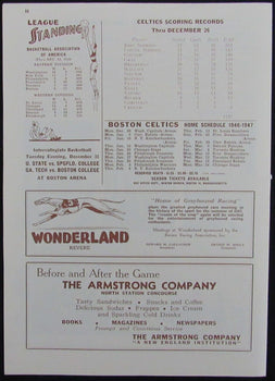 Vintage 1946 Boston Celtics Vs. Philadelphia