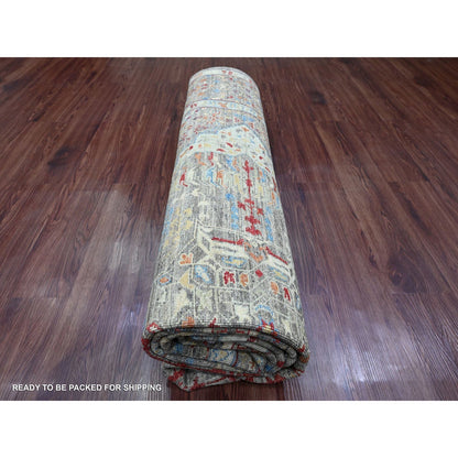 7'10"X9'6" Brown 14Th Century Mamluk Dynasty Design Wool Hand Knotted Rug