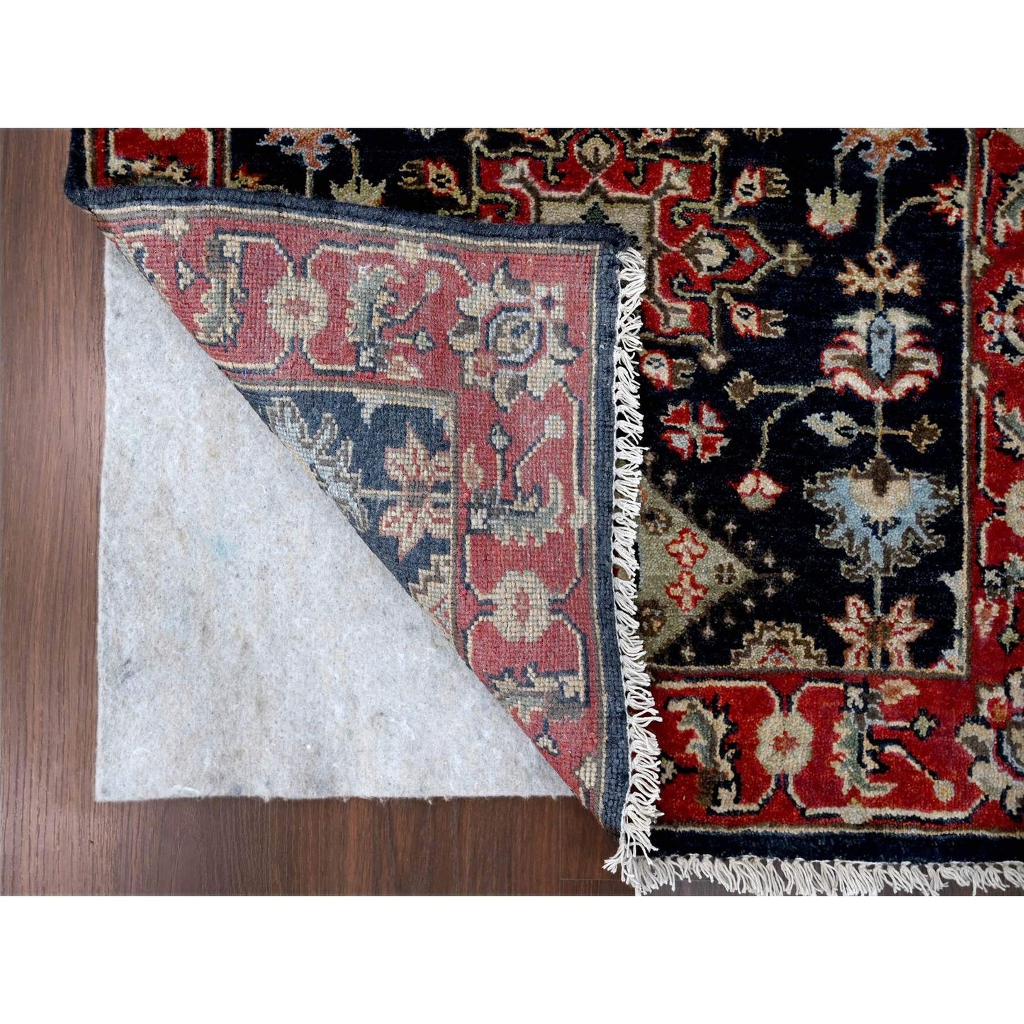 2'9"X11'10" Pastel Black Hand Knotted Karjihooz Design Wool Runner Rug